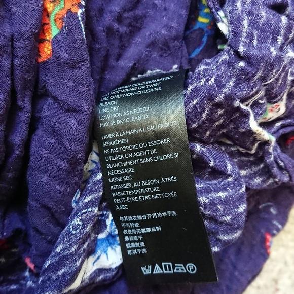 Anthropologie Maeve navy blue and colorful butterfly Blouse size M - Picture 6 of 12